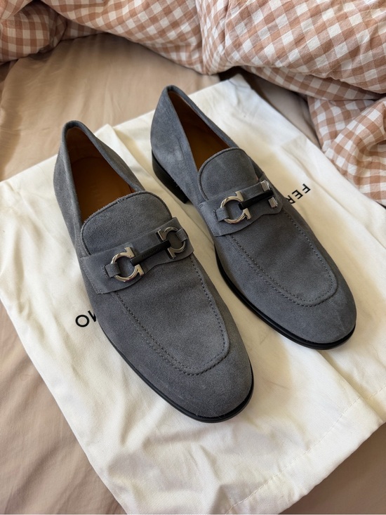Salvatore Ferragamo Other - Salvatore Ferragamo Gray Suede Bit Loafers